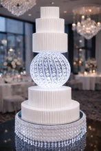 Load image into Gallery viewer, Round cake separator sphere crystal cake divider light up wedding cake display