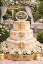 Load image into Gallery viewer, Pearl Wedding Cake Topper 6" Personalized Anniversary Cake Decoration, Custom Names Date Topper,30th 40th 50th Anniversary wedding Keepsake
