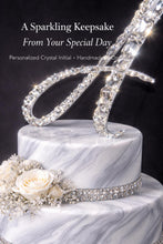 Load image into Gallery viewer, Crystal Initial Cake Topper, Personalized Wedding Monogram, Luxury Rhinestone Letter Topper, Bridal Keepsake Cake Decoration