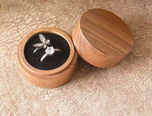 Load image into Gallery viewer, Personalised Wooden Ring Box, Engraved Proposal Ring Box, Custom Walnut Wedding Ring Holder, Luxury Engagement Ring Box