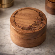 Load image into Gallery viewer, Personalised Wooden Ring Box, Engraved Proposal Ring Box, Custom Walnut Wedding Ring Holder, Luxury Engagement Ring Box