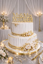 Load image into Gallery viewer, Personalised Swarovski Crystal Wedding Cake Topper – Mr & Mrs + Surname – Luxury Rhinestone Bling Wedding Decor