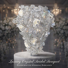 Load image into Gallery viewer, Diamante Brooch Bouquet: Crystal Rhinestone Wedding Cascade
