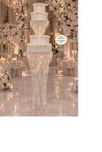 Load image into Gallery viewer, Wedding Cake Table & Riser Set of 2 Crystal cake LED display set