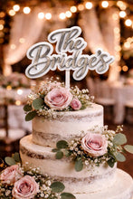 Load image into Gallery viewer, Last name topper, Rustic Personalized Cake Topper, Custom Script Wedding Cake Topper, Mr & Mrs Cake Topper for Engagment Cake Topper