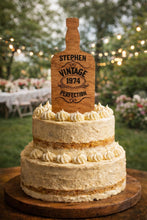 Load image into Gallery viewer, Whiskey Bottle Cake Topper, Vintage Birthday Cake Topper, Personalised Any Name & Year, Mens Birthday topper, Whisky Lover Cake Decor