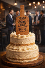 Load image into Gallery viewer, Whiskey Bottle Cake Topper, Vintage Birthday Cake Topper, Personalised Any Name & Year, Mens Birthday topper, Whisky Lover Cake Decor