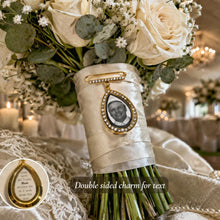 Load image into Gallery viewer, Personalized Photo Bouquet Charm Bridal Keepsake Brooch Memorial Gift Memory photo locket Photo keepsake Jewelry