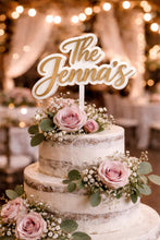 Load image into Gallery viewer, Last name topper, Rustic Personalized Cake Topper, Custom Script Wedding Cake Topper, Mr & Mrs Cake Topper for Engagment Cake Topper