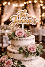 Load image into Gallery viewer, Last name topper, Rustic Personalized Cake Topper, Custom Script Wedding Cake Topper, Mr & Mrs Cake Topper for Engagment Cake Topper