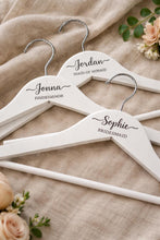 Load image into Gallery viewer, Personalised Hangers/Engraved Hangers Bride & Bridesmaid/Wedding Gift/Personalized Bridal Dress Hanger/Wedding Hanger- Any FLOWERS engraved