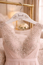 Load image into Gallery viewer, Personalised Hangers/Engraved Hangers Bride & Bridesmaid/Wedding Gift/Personalized Bridal Dress Hanger/Wedding Hanger- Any FLOWERS engraved