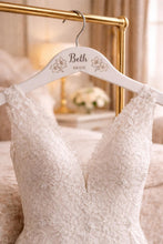 Load image into Gallery viewer, Personalised Hangers/Engraved Hangers Bride & Bridesmaid/Wedding Gift/Personalized Bridal Dress Hanger/Wedding Hanger- Any FLOWERS engraved
