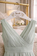 Load image into Gallery viewer, Personalised Hangers/Engraved Hangers Bride & Bridesmaid/Wedding Gift/Personalized Bridal Dress Hanger/Wedding Hanger- Any FLOWERS engraved