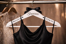 Load image into Gallery viewer, Personalised Hangers/ Swarovski crystal name Engraved Hangers Bride & Bridesmaid/Wedding Gift/ Bridal Dress Hanger/Wedding Hanger/