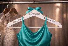 Load image into Gallery viewer, Personalised Hangers/ Swarovski crystal name Engraved Hangers Bride & Bridesmaid/Wedding Gift/ Bridal Dress Hanger/Wedding Hanger/