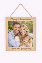 Load image into Gallery viewer, Personalized Photo frame Engraved Rustic Wedding Gift, Anniversary picture frame gift , Couples photo memory picture Mr& Mrs photo gift