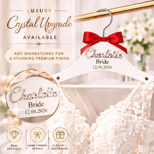 Load image into Gallery viewer, Personalised Hangers/ Swarovski crystal name Engraved Hangers Bride & Bridesmaid/Wedding Gift/ Bridal Dress Hanger/Wedding Hanger/
