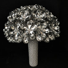 Load image into Gallery viewer, Crystal Wedding Bouquet – Handmade Clear Glass Bridal Bouquet, Sparkling Bridal Flower Keepsake, Swarovski-Style Bridal Bouquet