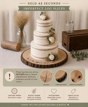 Load image into Gallery viewer, Personalised Log Slice Cake Stand — Seconds / Imperfect Quality Discounted Option