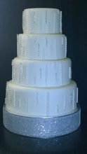 Load image into Gallery viewer, Diamante Rhinestone effect cake stand platform plate round or square all sizes MANY COLOURS by Crystal wedding uk
