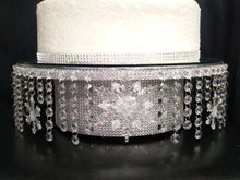 Load image into Gallery viewer, Snowflake WEDDING Cake Stand Diamante cake stand for a Winter wedding by Crystal wedding uk
