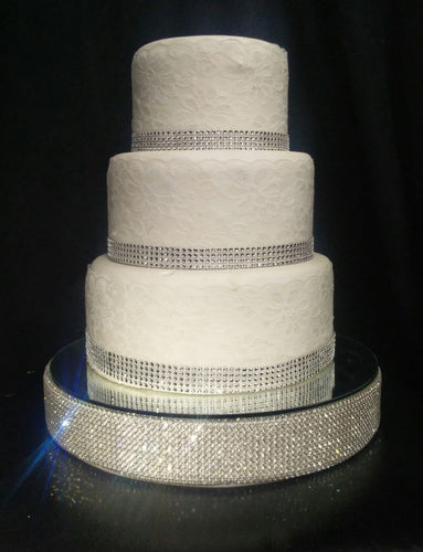 Rhinestone Diamante cake stand - Contains REAL crystal stones! board top by Crystal wedding uk