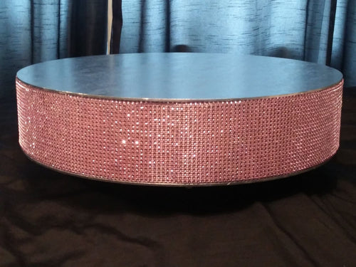 Blush Pink Diamante Rhinestone effect cake stand round or square all sizes