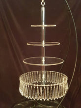 Load image into Gallery viewer, Black metal cake hanger stand and suspended crystal droplet cake plate kit
