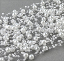 Load image into Gallery viewer, Pearl string Crystal bead Garland, 5 meters,Centerpiece, Decoration Reception Decor by Crystal wedding uk
