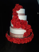 Load image into Gallery viewer, Rose wedding cake stand &amp; Roses for the cake side many colours by Crystal wedding uk
