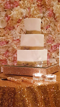 Load image into Gallery viewer, Rhinestone cake stand, Diamante cake platform, cake plateau rose gold, pearl,silver + more colours by Crystal wedding uk
