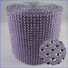 Load image into Gallery viewer, LILAC Rhinestone ribbon, Diamond Mesh, Diamante Bling, Crystal trim 1 METER cake trim. by Crystal wedding uk
