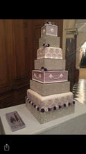 Load image into Gallery viewer, Rhinestone diamante Crystal wedding cake stand, dummy cake, plate. by Crystal wedding uk

