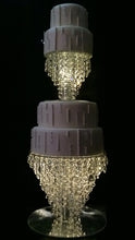 Load image into Gallery viewer, Cake stand Chandelier cake stand [ crystal cake stand [ wedding cake stand + LED lights by Crystal wedding uk
