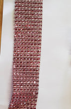 Load image into Gallery viewer, Blush Rhinestone ribbon, Diamond Mesh, Diamante Bling, Crystal trim 1 METER cake trim. by Crystal wedding uk
