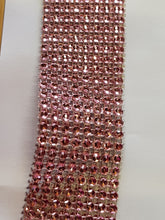 Load image into Gallery viewer, Blush Rhinestone ribbon, Diamond Mesh, Diamante Bling, Crystal trim 1 METER cake trim. by Crystal wedding uk
