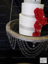 Load image into Gallery viewer, Crystal Draped Chandelier Cake Swing: Heavy Duty Wedding Cake Stand
