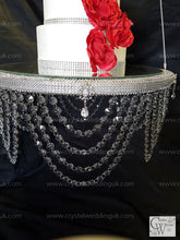 Load image into Gallery viewer, Crystal Draped Chandelier Cake Swing: Heavy Duty Wedding Cake Stand
