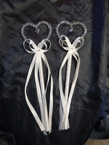 Crystal heart flower girl wand