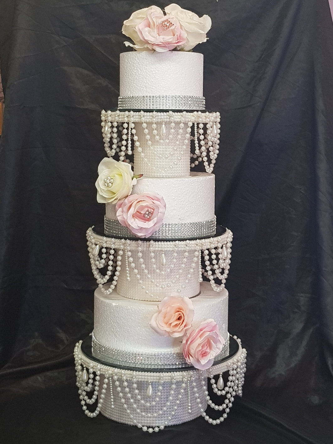 Pearl wedding cake stands, pearl cake dividers. cake tier separators , Ivory by Crystal wedding uk