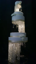 Load image into Gallery viewer, Crystal cake stand + 2 separators chandelier wedding cake with LED Lights,set of 3 pieces side bar Illusion 6&quot; 10&quot; 14&quot; by Crystal wedding uk
