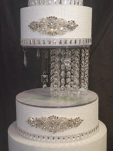 Load image into Gallery viewer, Crystal Chandelier Wedding Cake Stand with LED Lights - 3 Tier Illusion Set
