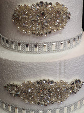 Load image into Gallery viewer, Rhinestone efffect ribbon for cake decoration - Silver or , Rose gold Gold by Crystal wedding uk
