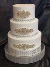 Load image into Gallery viewer, Rhinestone Effect Ribbon: Silver, Rose Gold, or Gold Cake Decoration - 1 Yard

