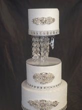 Load image into Gallery viewer, Cake stand Crystal Chandelier Wedding Cake Stand with LED Lights - Illusion 3 Tier Set
