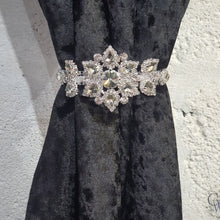 Load image into Gallery viewer, Crystal Tie Backs, Slim Curtains hold backs, magnetic holder . Custom made to order by Crystal wedding uk
