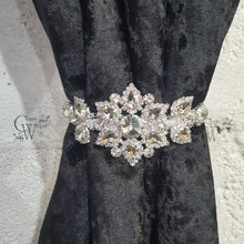 Load image into Gallery viewer, Crystal Tie Backs, Slim Curtains hold backs, magnetic holder . Custom made to order by Crystal wedding uk
