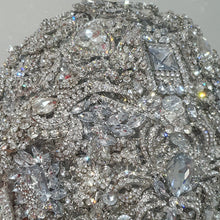 Load image into Gallery viewer, Brooch bouquet, Jewel crystal wedding bouquet. Crystal Bridal Brooch Bouquet, cascade Jewel bouquet
