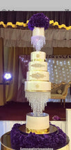 Load image into Gallery viewer, Cake stand Chandelier cake stand [ crystal cake stand [ wedding cake stand + LED lights by Crystal wedding uk
